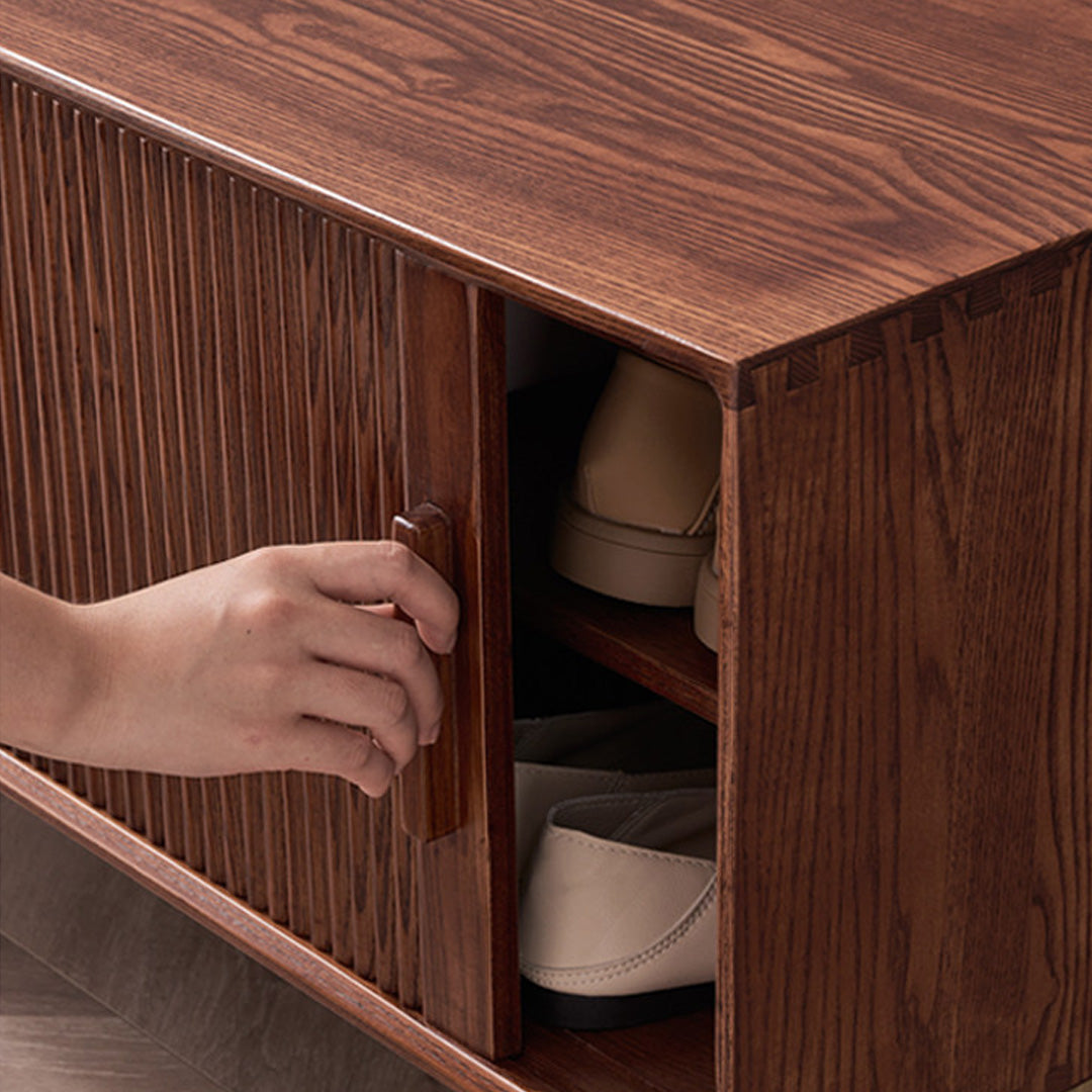 Fulbourn North White Wax Wood Shoe Cabinet