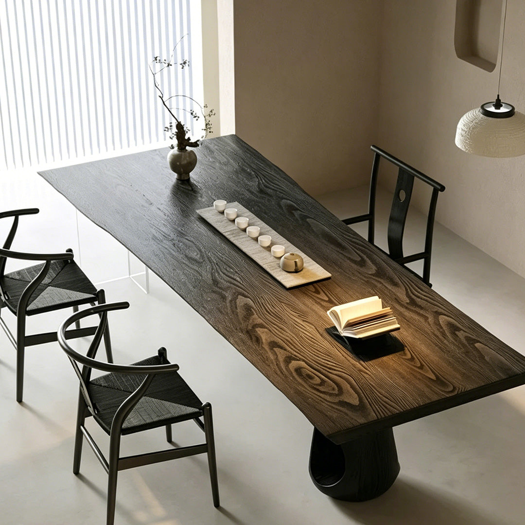 Byron Ebony Wood Sculptural Dining Table