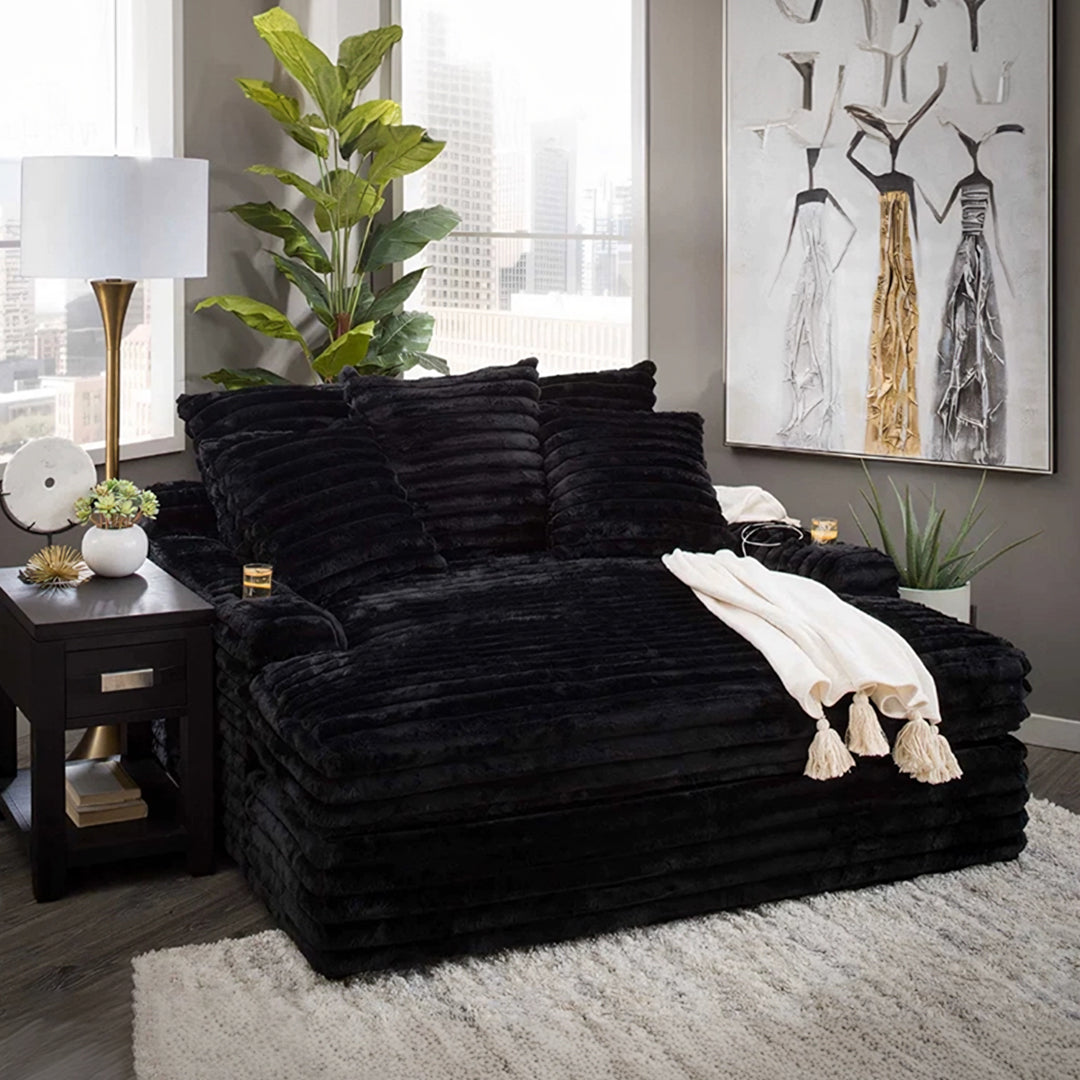 Echeverría Bean Bag Sofa, Day Bed Chaise, Armchair, Corduroy in a lifestyle setting with corner sofa black friday