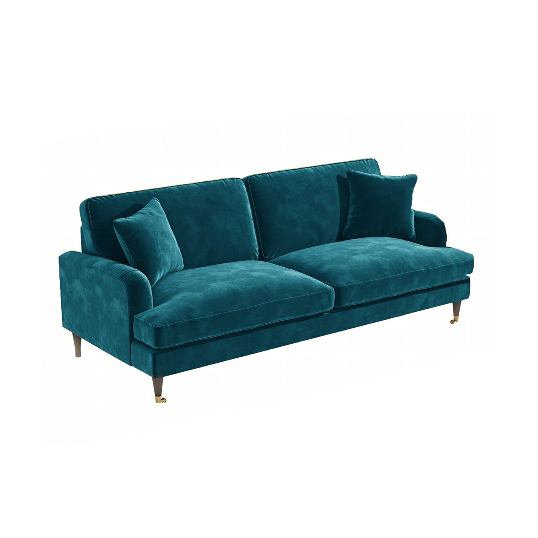 Ismail Two Seater Sofa, Loveseat, Velvet-Weilai Concept