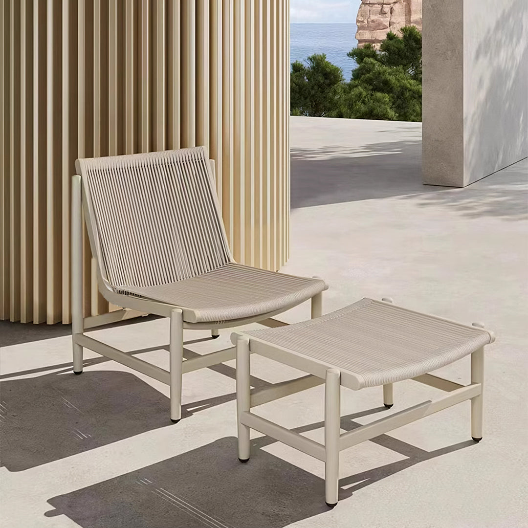 Lavoie Outdoor Lounge Chair With Footstool, Rattan-Weilai Concept