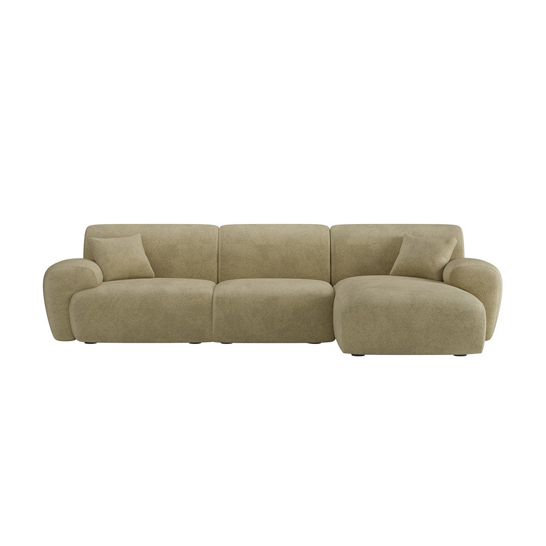 Khatri Three Seater Corner Sofa, Chenille in a lifestyle setting with colourful corner sofa
