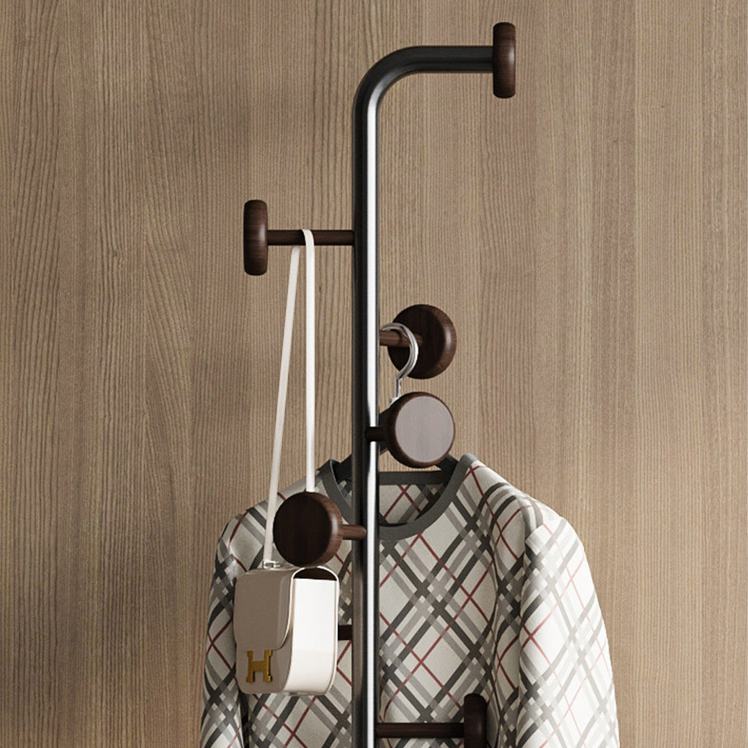 Branwell Dark Wood And Metal Freestanding Coat Rack