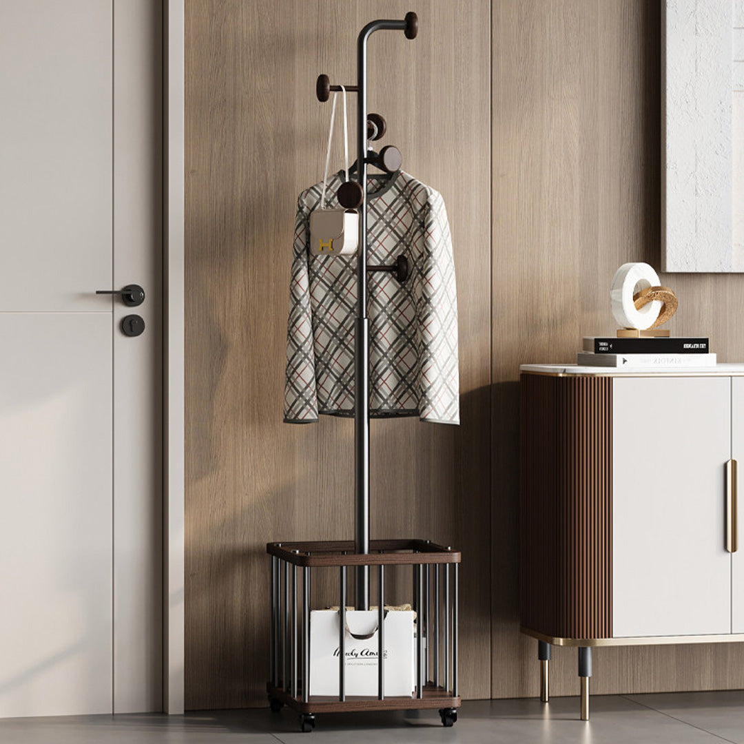 Branwell Dark Wood And Metal Freestanding Coat Rack