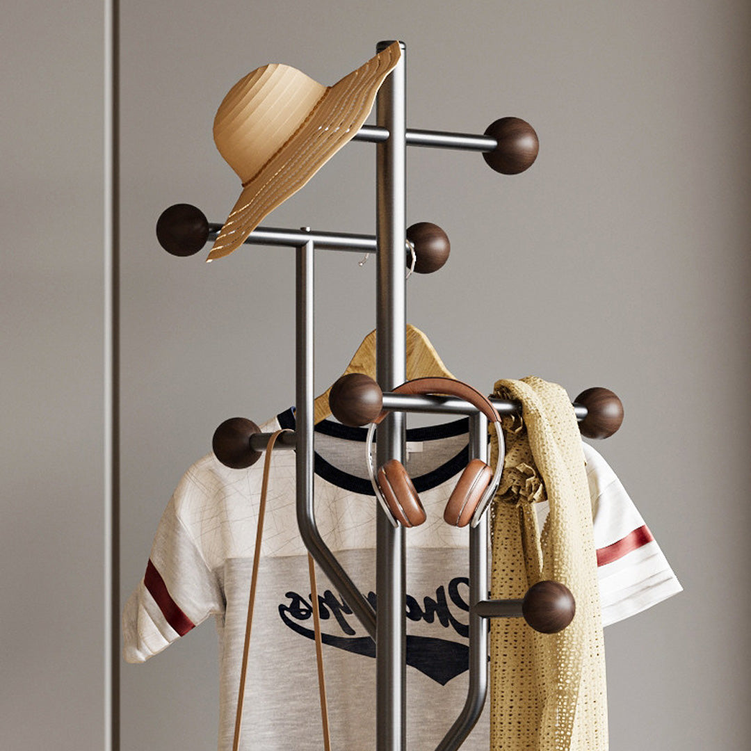 Fulbourn Brown And Metal Freestanding Coat Rack