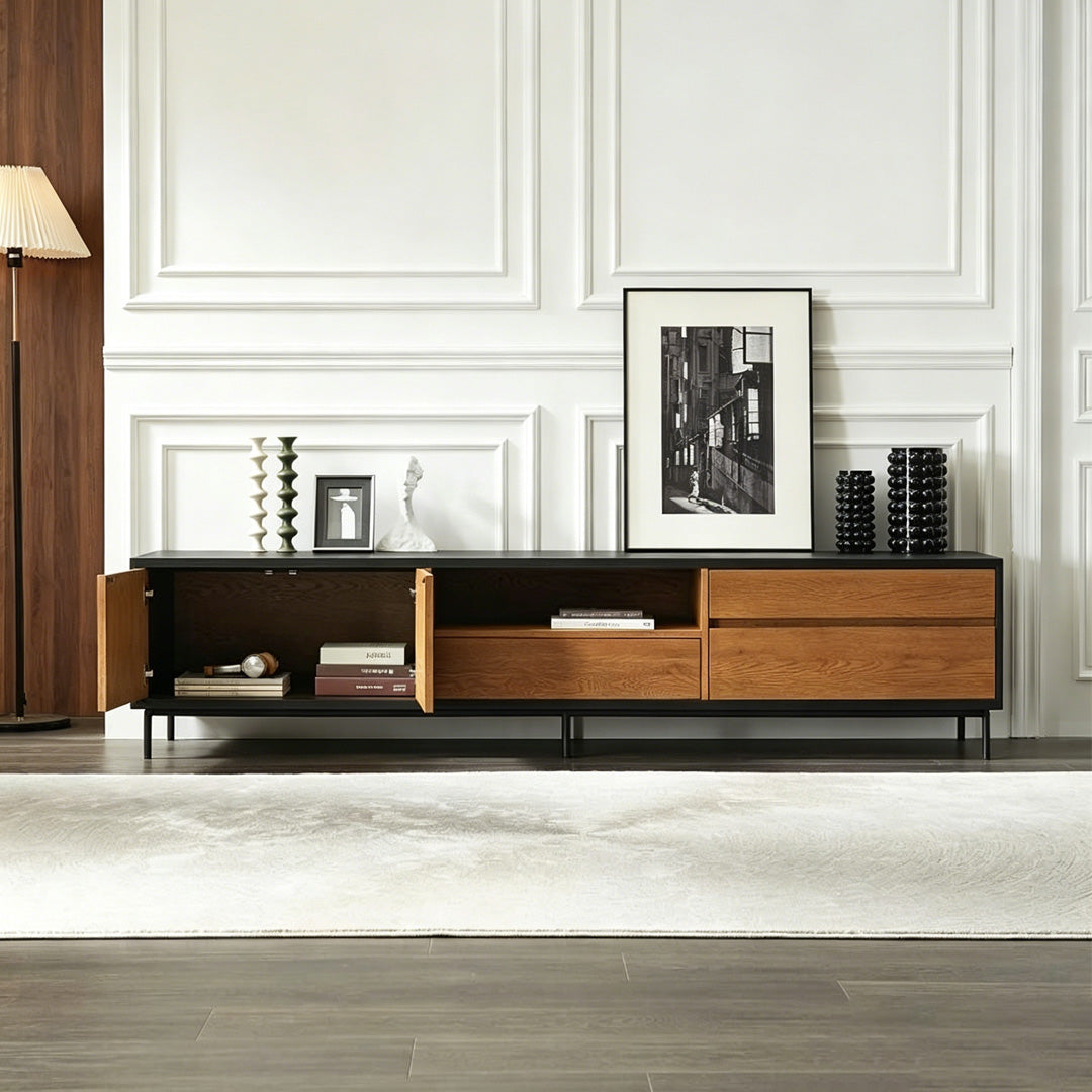 Julian Black And Walnut Low Media Unit