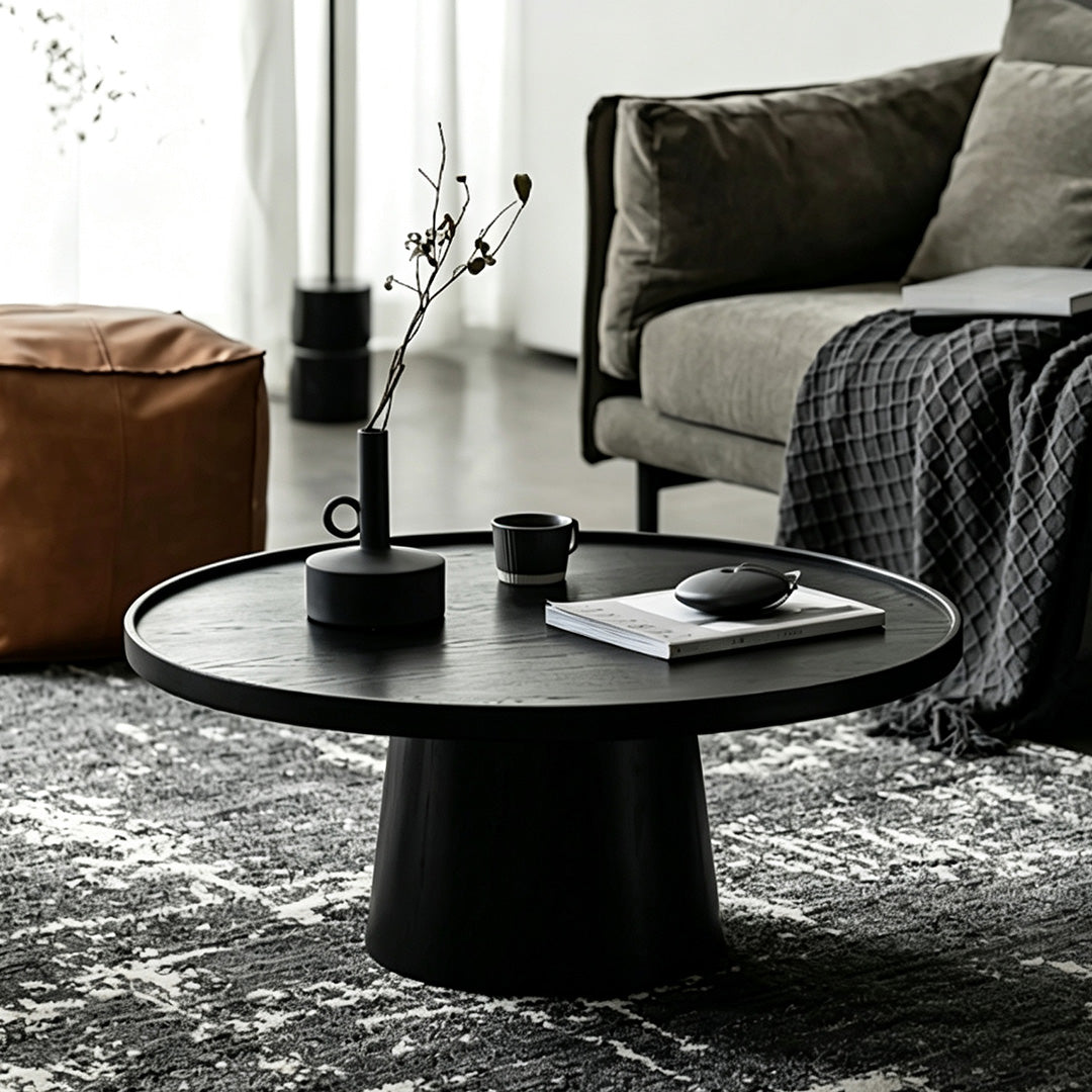 Emmett Matte Black Round Coffee Table