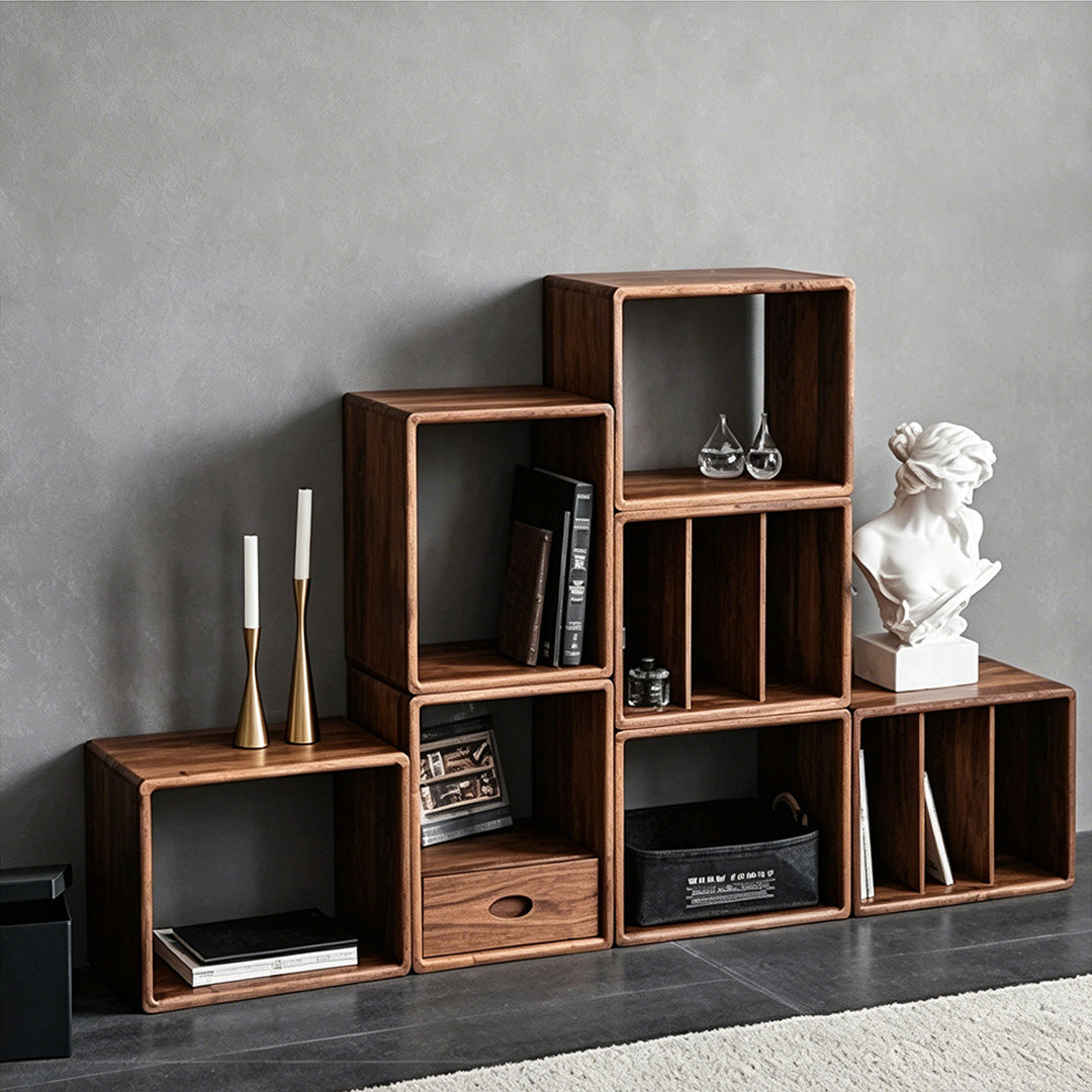 Baxter Walnut Modular Storage Cubes