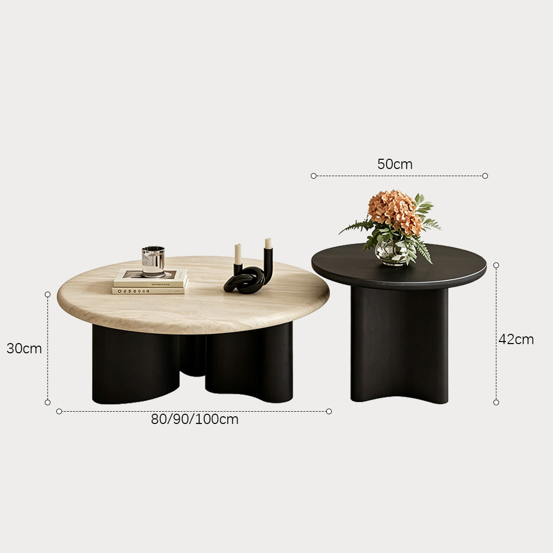 Jim Black Base & Stone Top Coffee Table Set