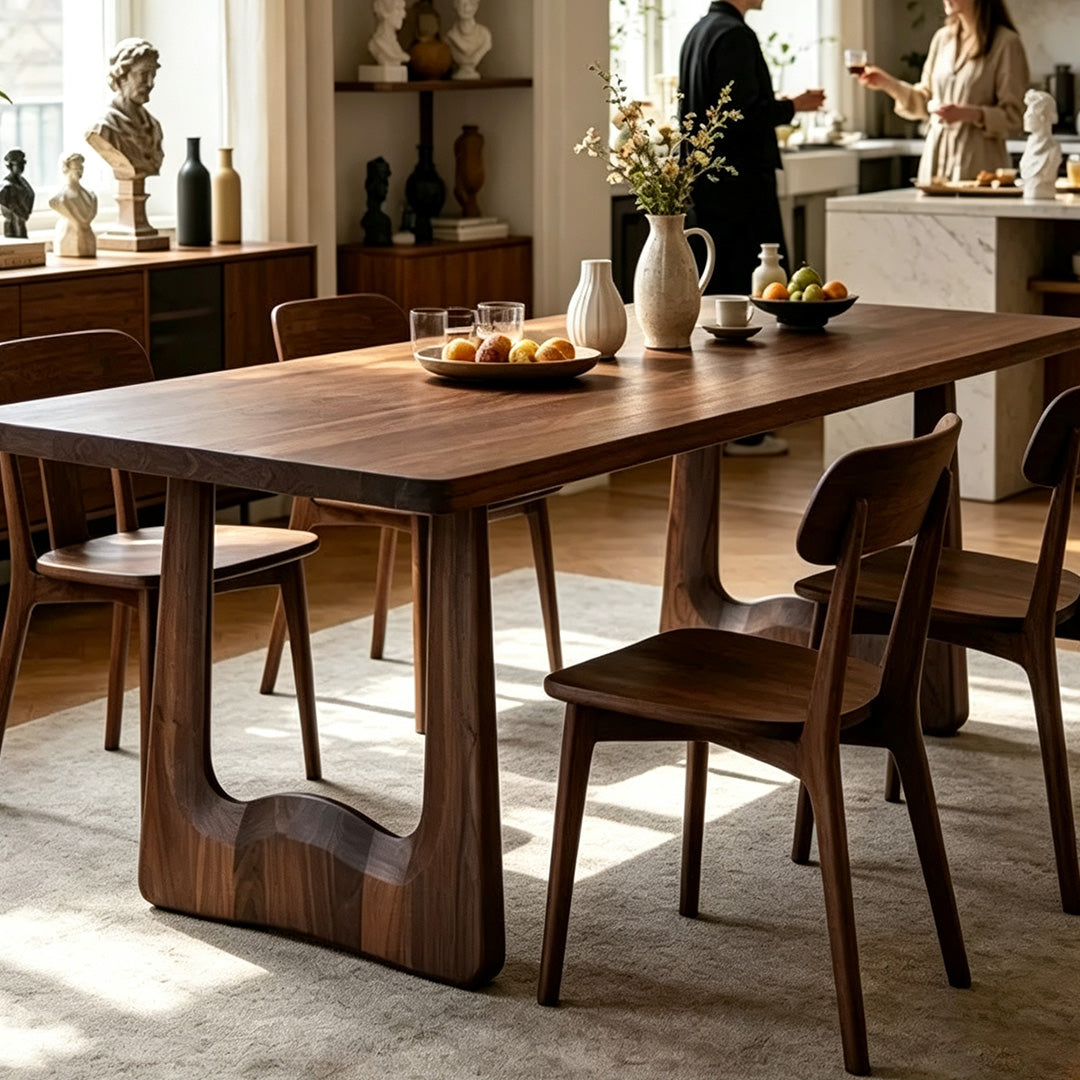 Jude Walnut Solid Wood Dining Table