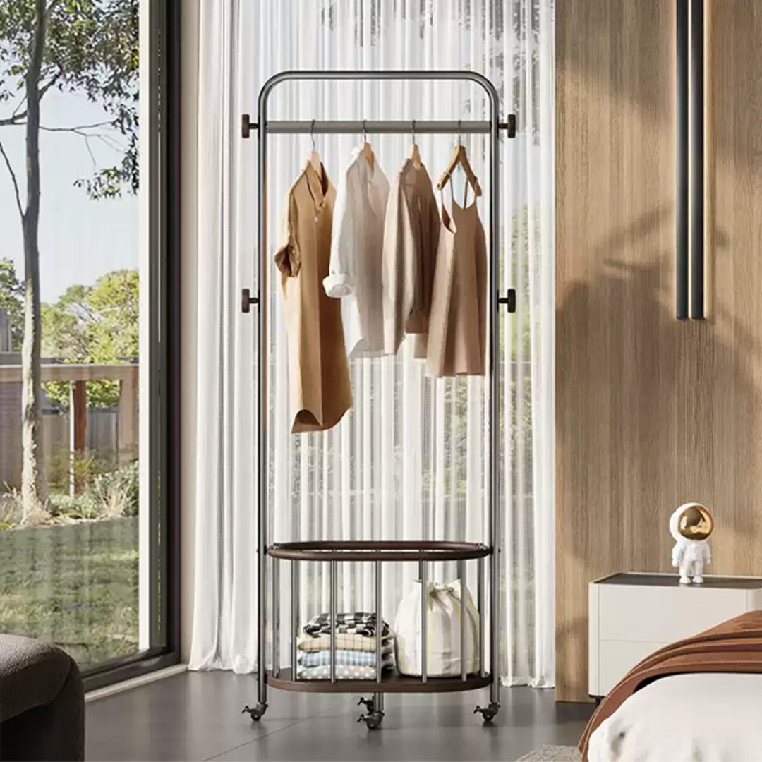 Darven Bronze Metal And Wood Garment Rack
