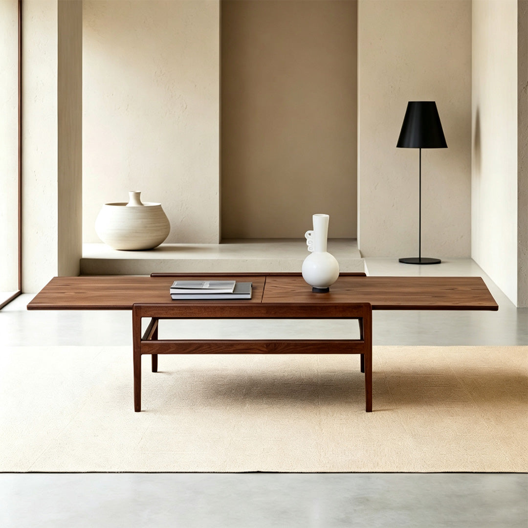 Farley Extendable Coffee Table In Black Wood