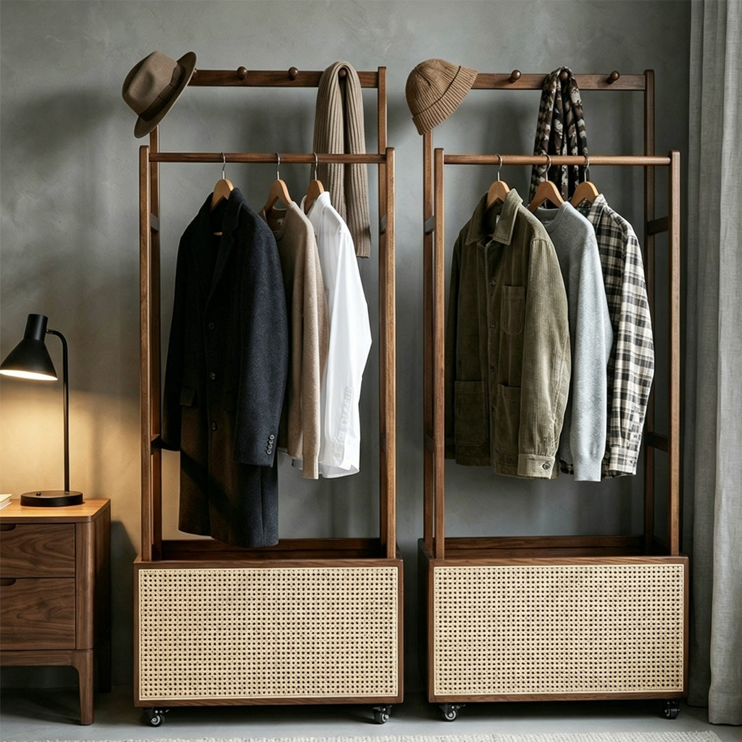 Victoire Walnut Finish Freestanding Coat Rack