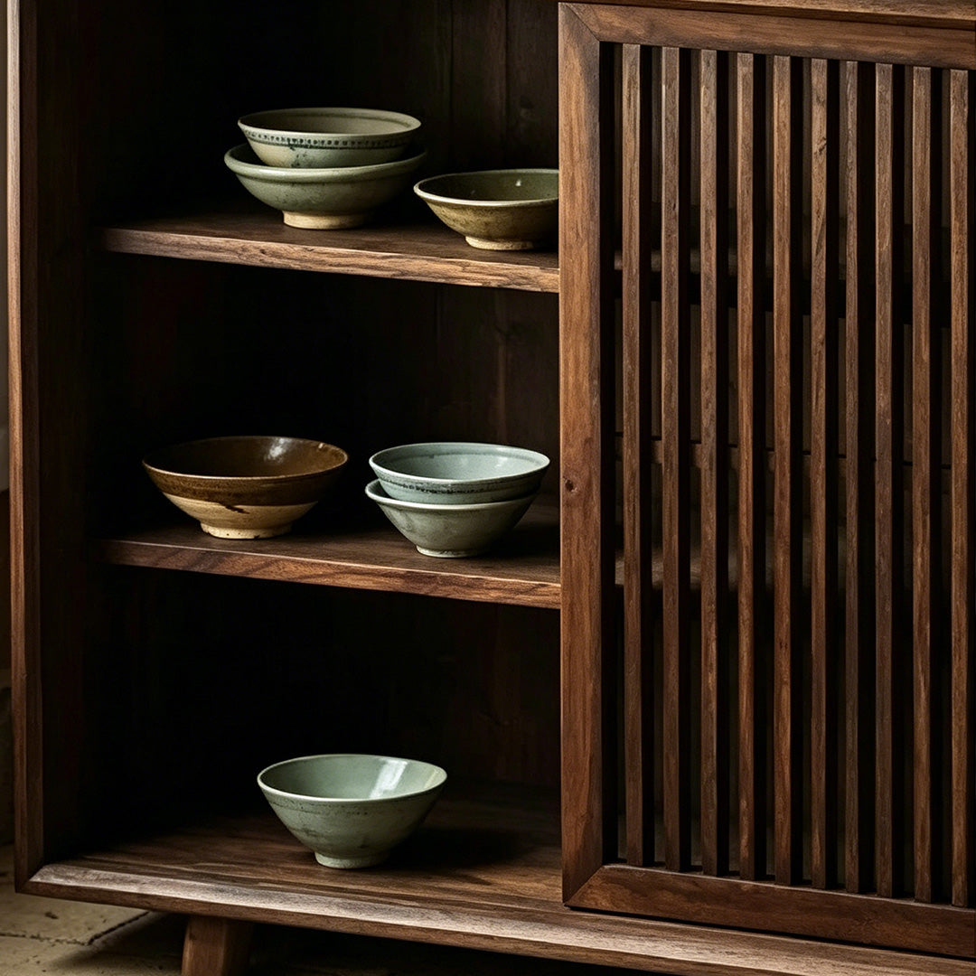 Caleb Walnut Wood Sideboard Cabinet
