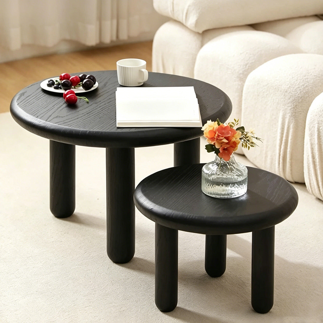Bertie Matte Black Low Profile Coffee Table Set