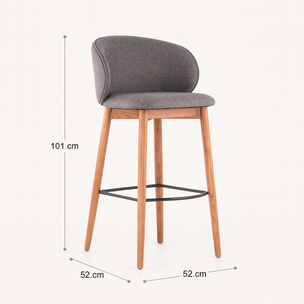 Premium Solid Wood Bar Stool Modern Bar Chair For Home Bar