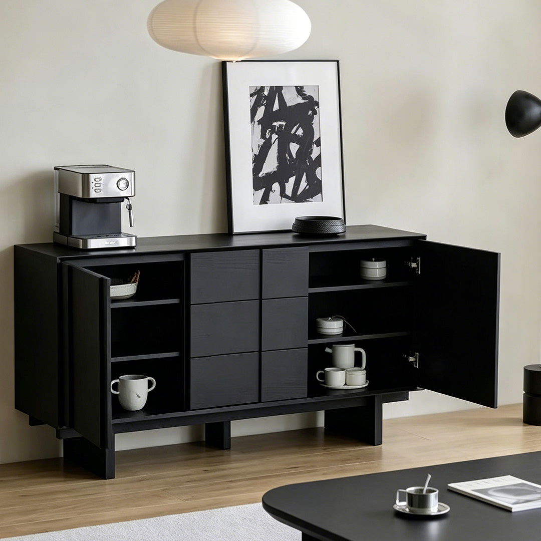 Quentin Black Oak Sideboard Cabinet