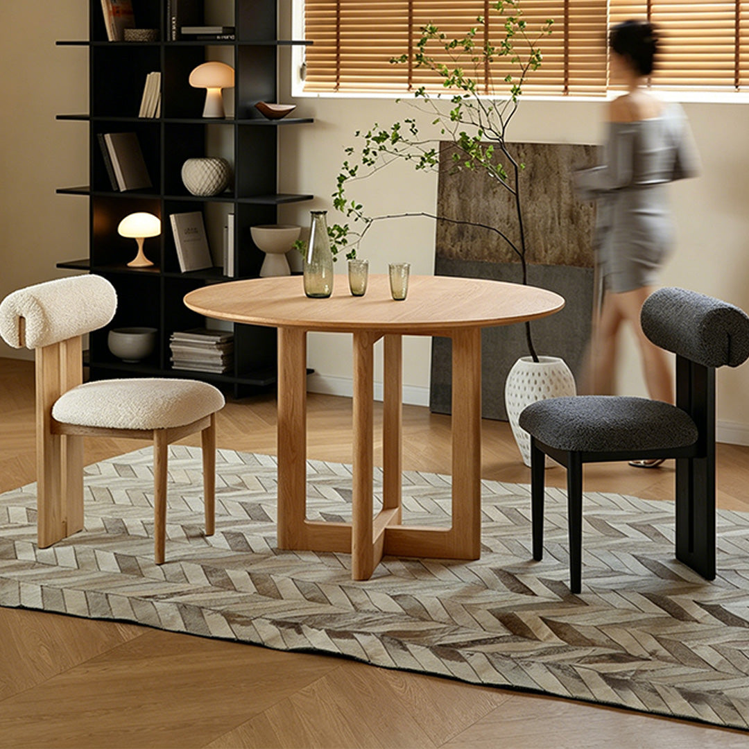 Miles Natural Oak Round Dining Table