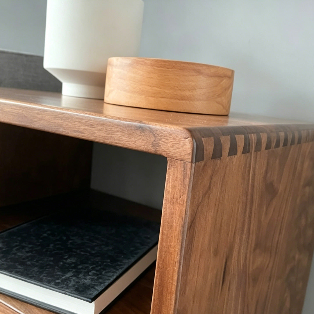 Laurel Brown Solid Wood Bedside Table