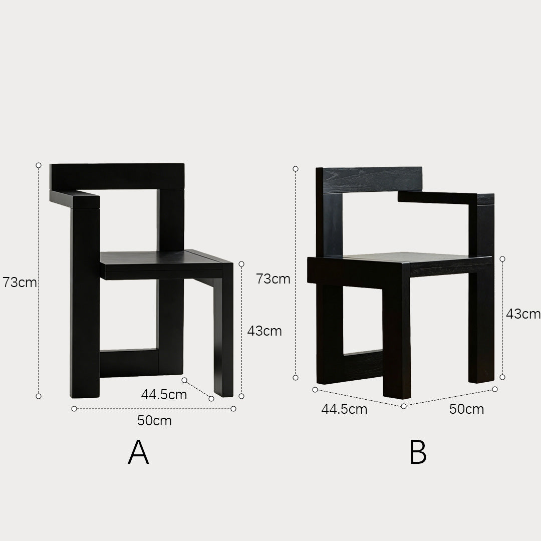 Brock Black Oak Geometric Armchair
