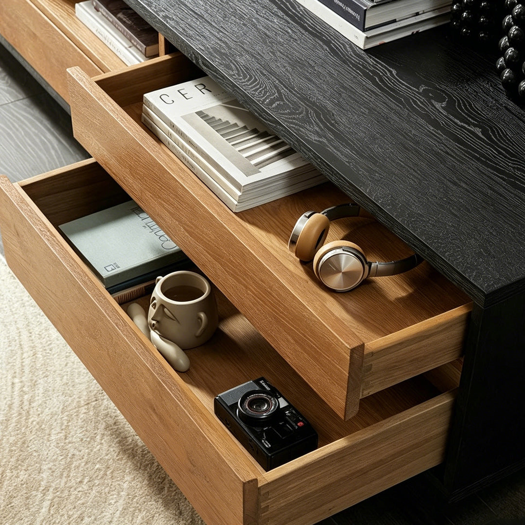 Julian Black And Walnut Low Media Unit