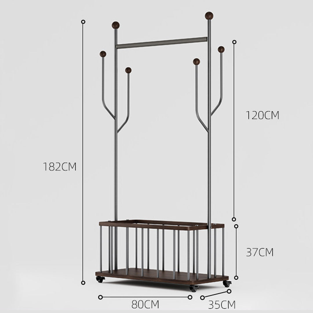 Fulbourn Bronze & Wood Freestanding Garment Rack