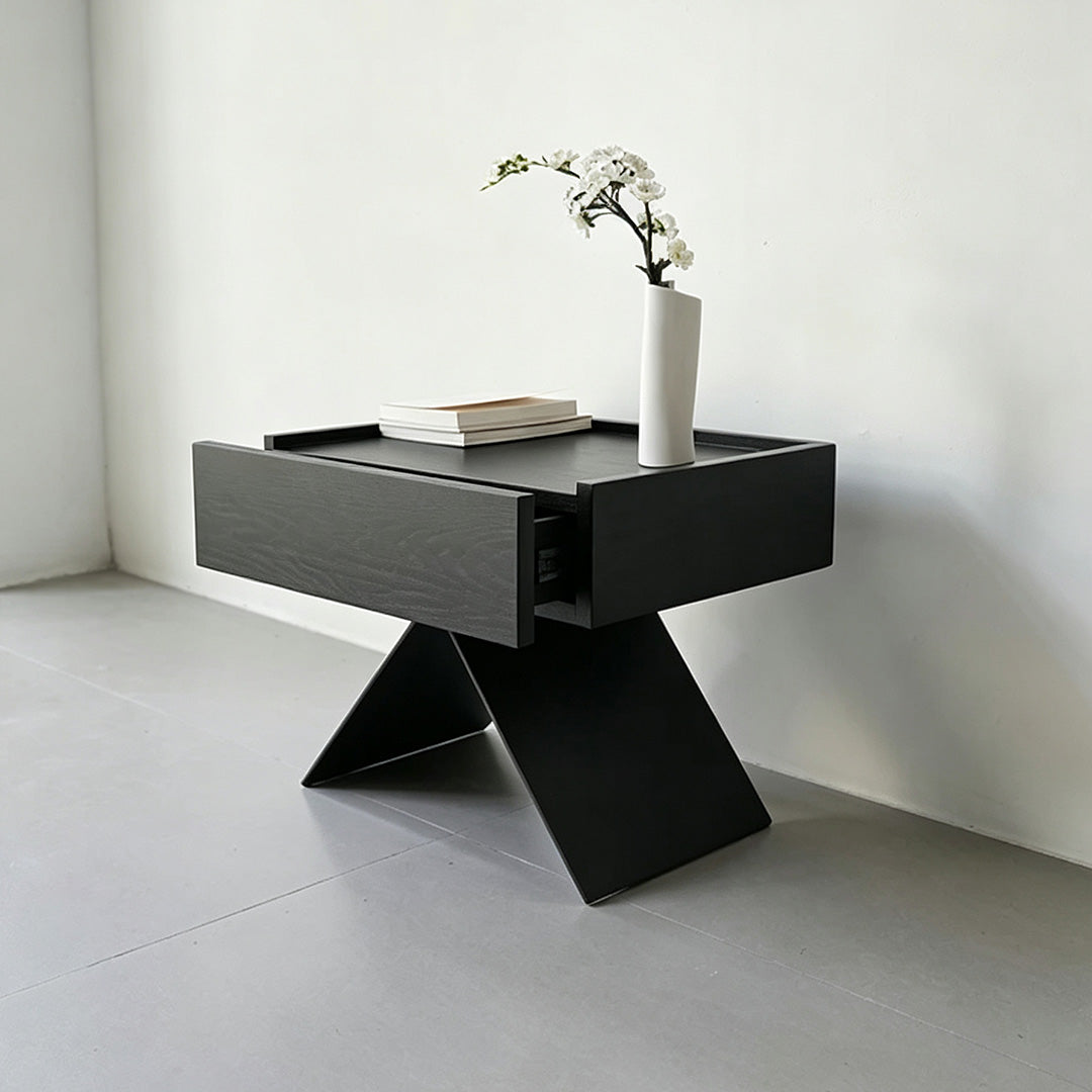 Elliot Black Oak Accent Side Table