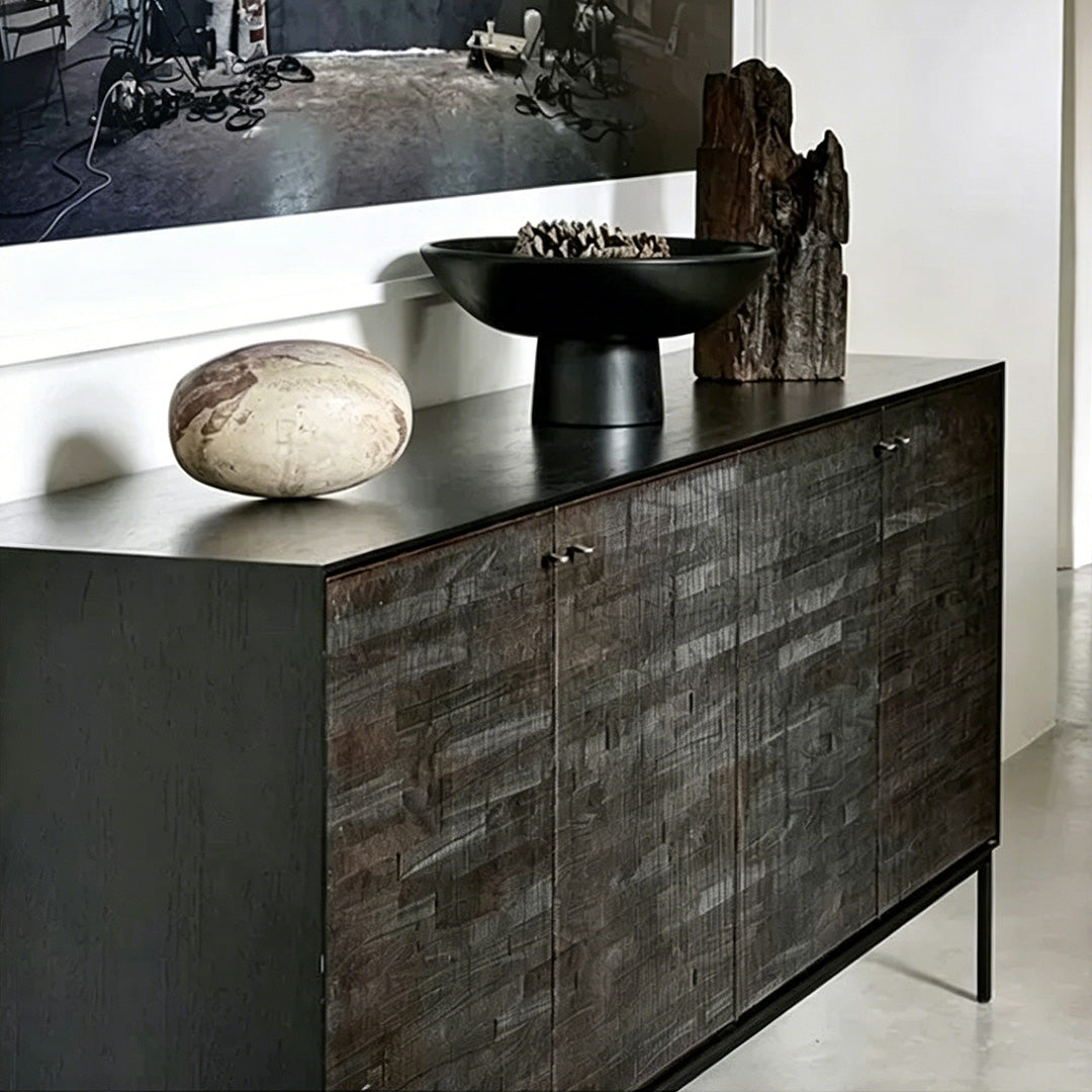 Gabriel Charcoal Textured Wood Sideboard