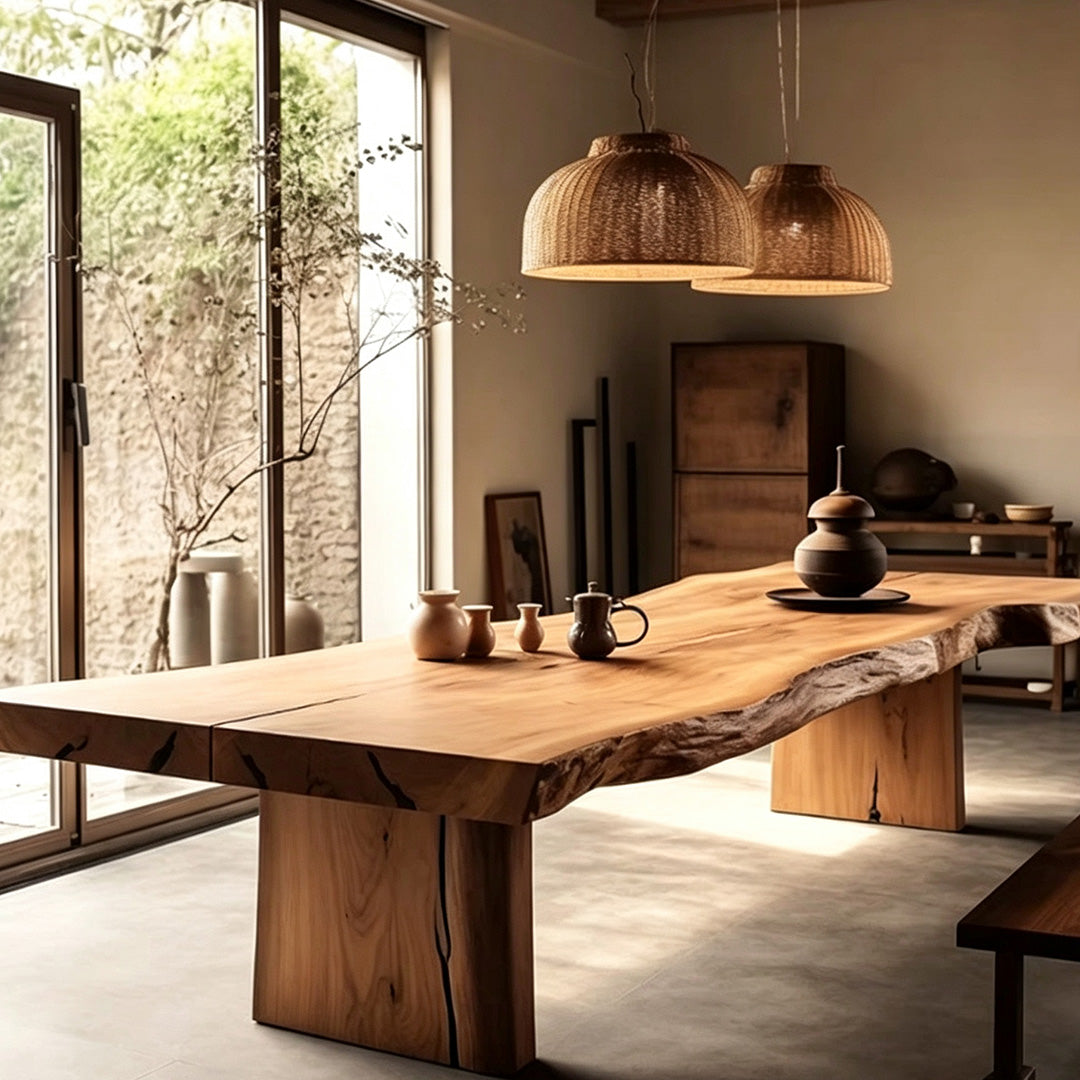 Gideon Natural Live Edge Wooden Dining Table