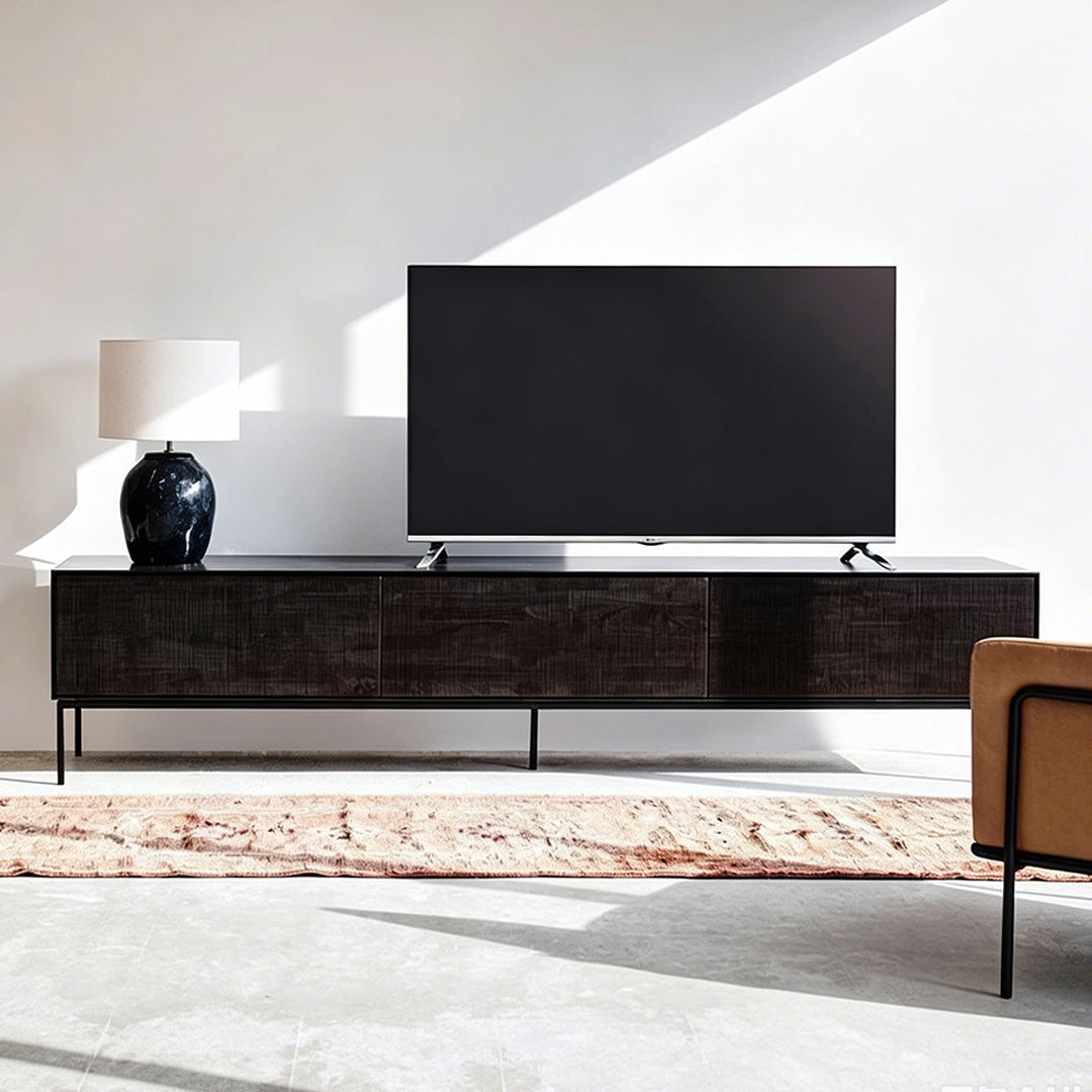 Reuben Matte Black Low Storage Unit