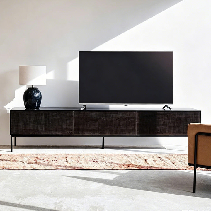 Reuben Matte Black Low Storage Unit