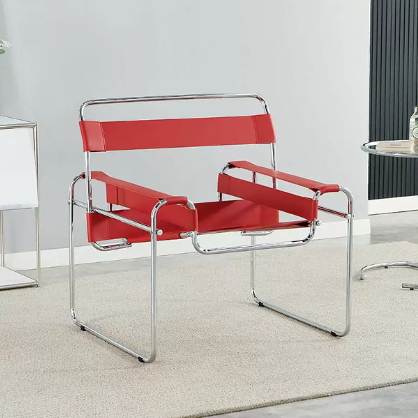 Wassily Chair, Retro Industrial Style, Bauhaus Casual Single Chair, Saddle Leather Chair