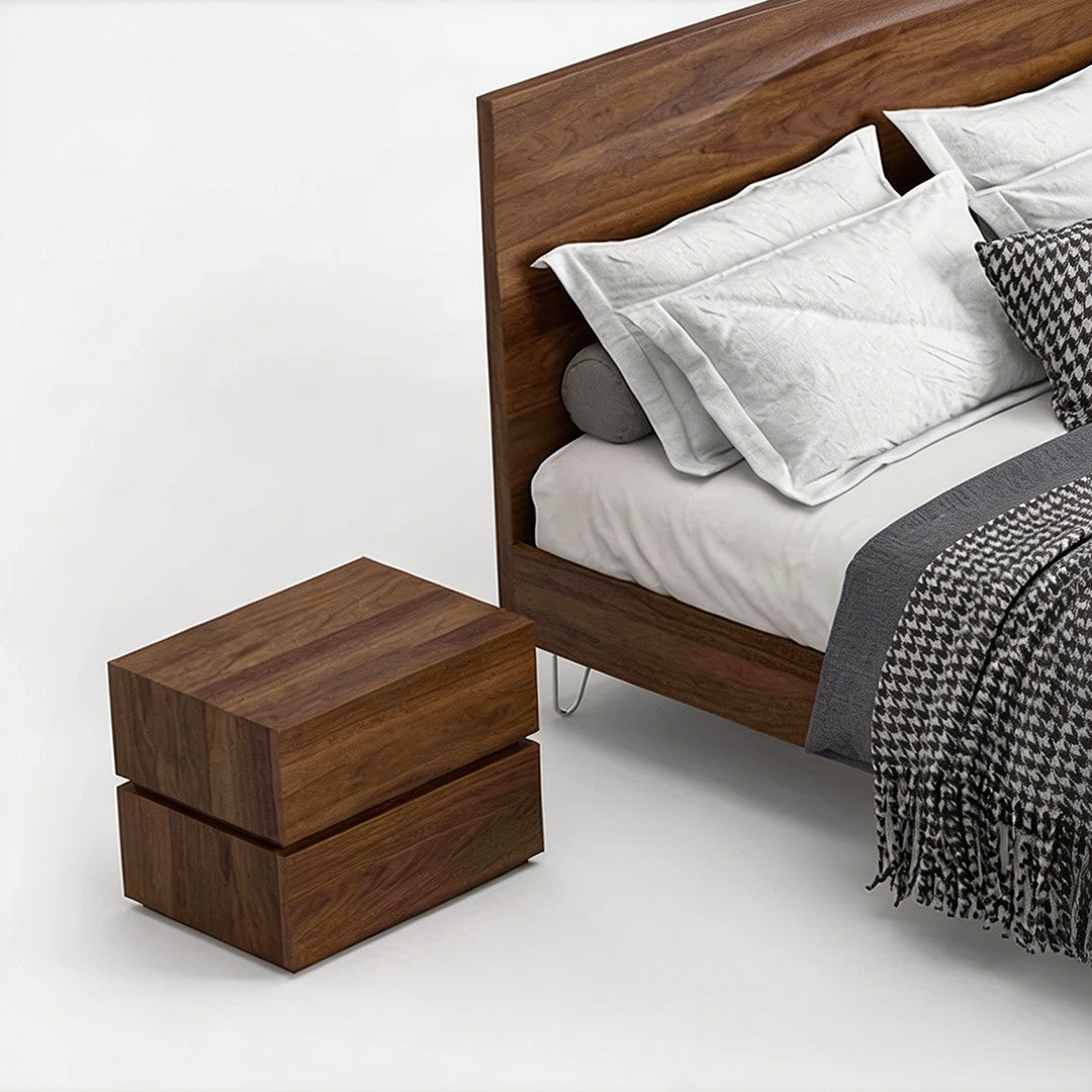 Craig Walnut Finish Compact Bedside Table
