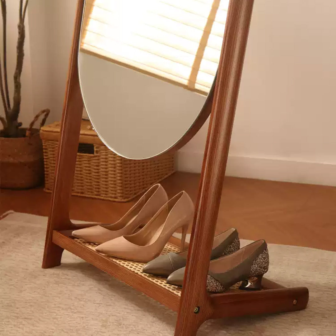 Maribel Walnut Frame Freestanding Mirror