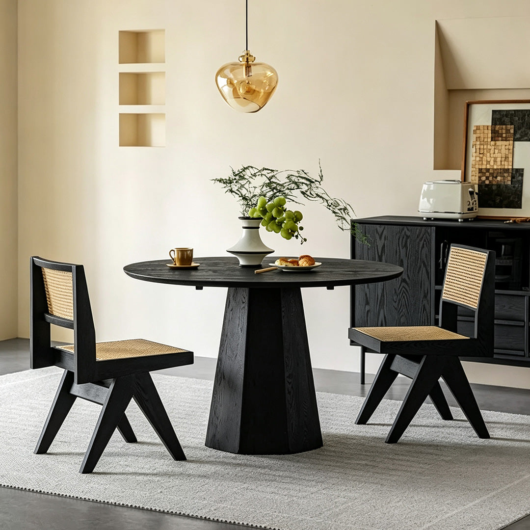 Ewan Black Wood Dining Table