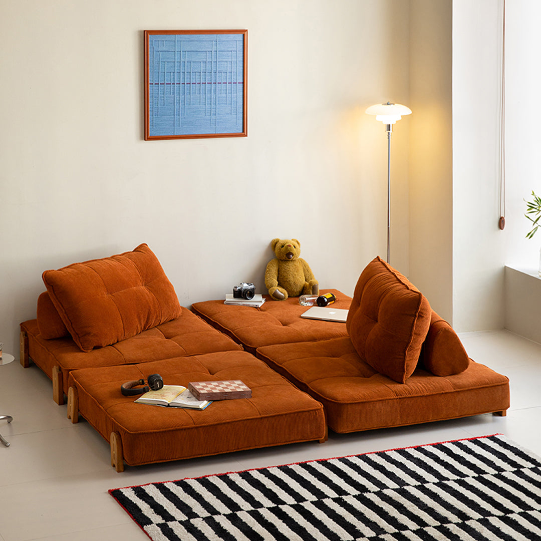 Salinas Lazy Sofa Bed, Single Sofa Bed, Corduroy, side view of sofa beds clearance