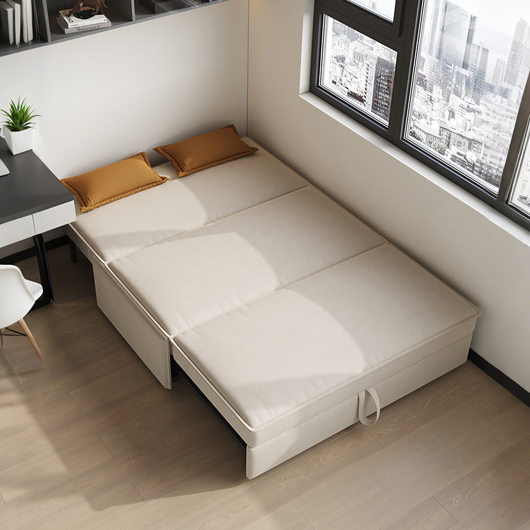 Haseeb Single Seater Sofa Bed, Two Seater Sofa Bed, Chenille in a lifestyle setting with sofa bed couch leather