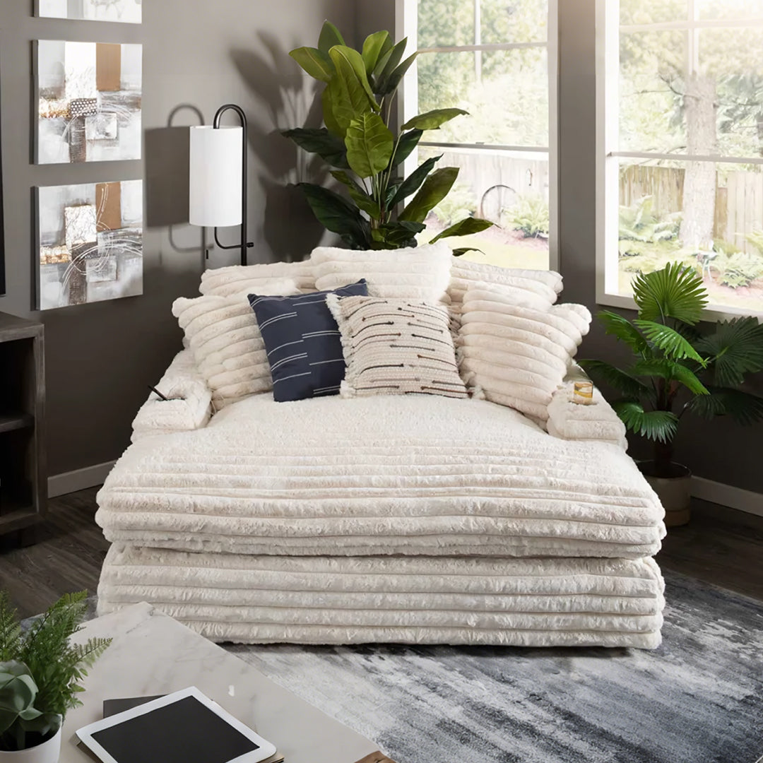 Echeverría Bean Bag Sofa, Day Bed Chaise, Armchair, Corduroy with corner sofa cover waterproof