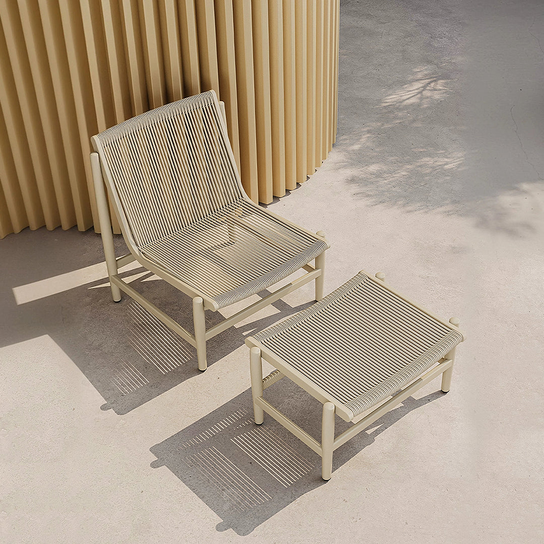 Lavoie Outdoor Lounge Chair With Footstool, Rattan-Weilai Concept