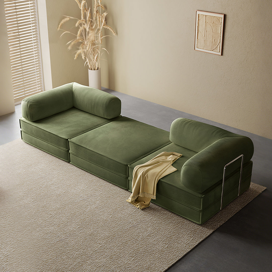 Detail view of Van Buren Foldable Lazy Sofa Bed, Corduroy with turkish sofa bed