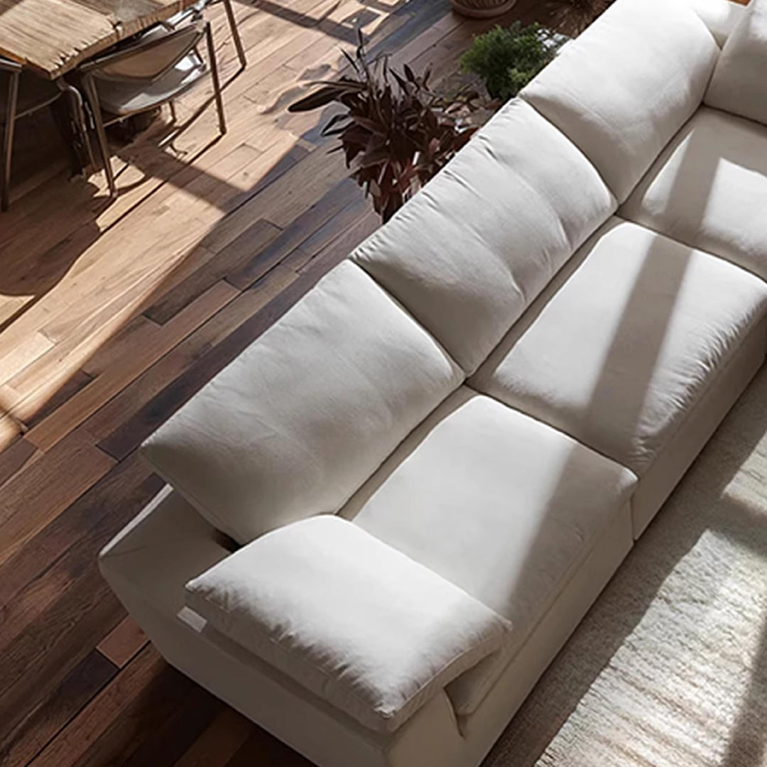Farid Two Seater, Three Seater Sofa, Modular Sofa, White Linen-Weilai Concept