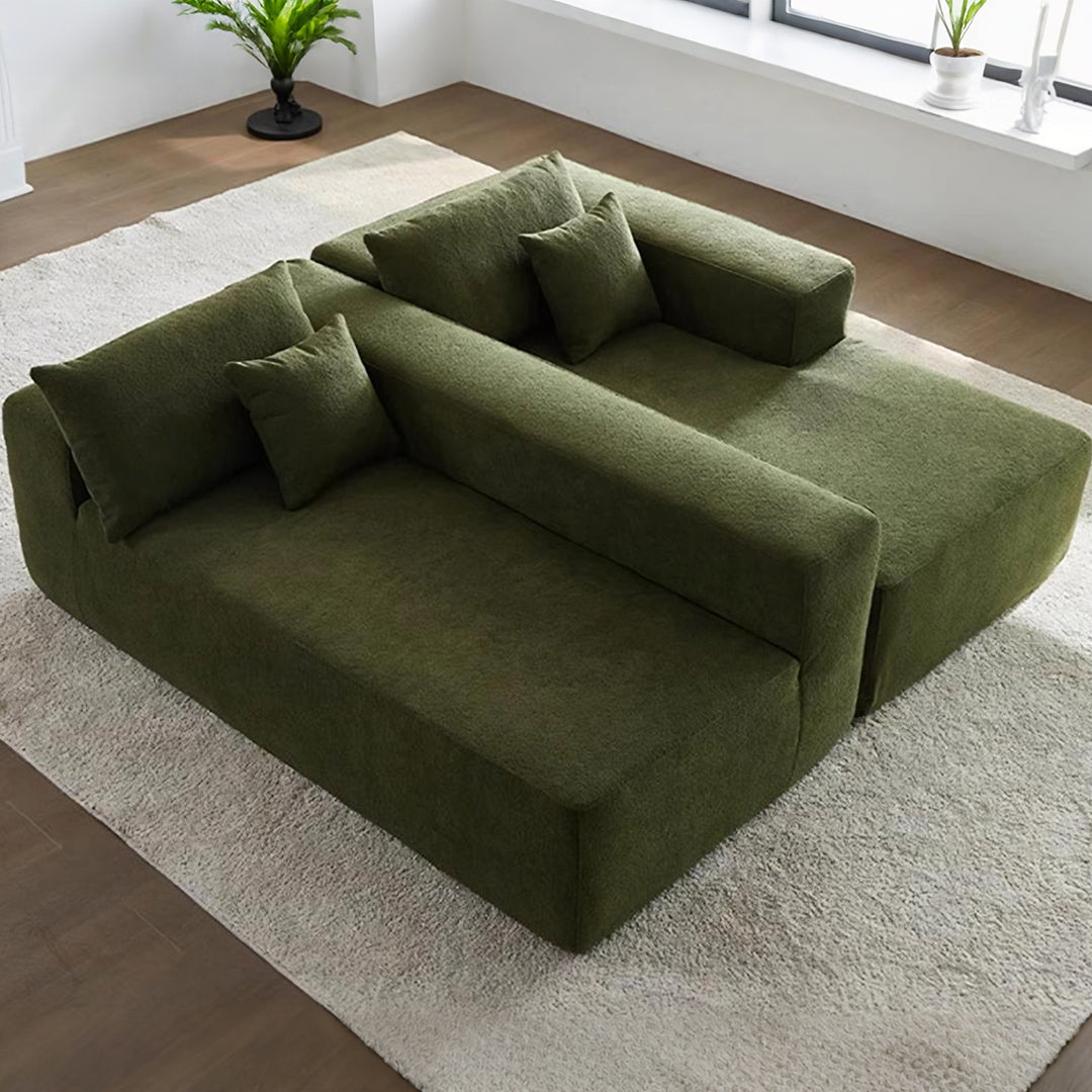Detail view of Ortega Modular Sofa Bed, Three Seater Corner Sofa Bed, Boucle with corner sofa monthly payments