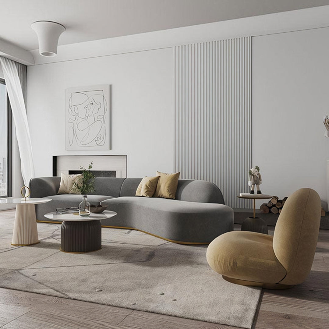 Welby Three Seater Curved Sofa, White with 3 seater curved sofa