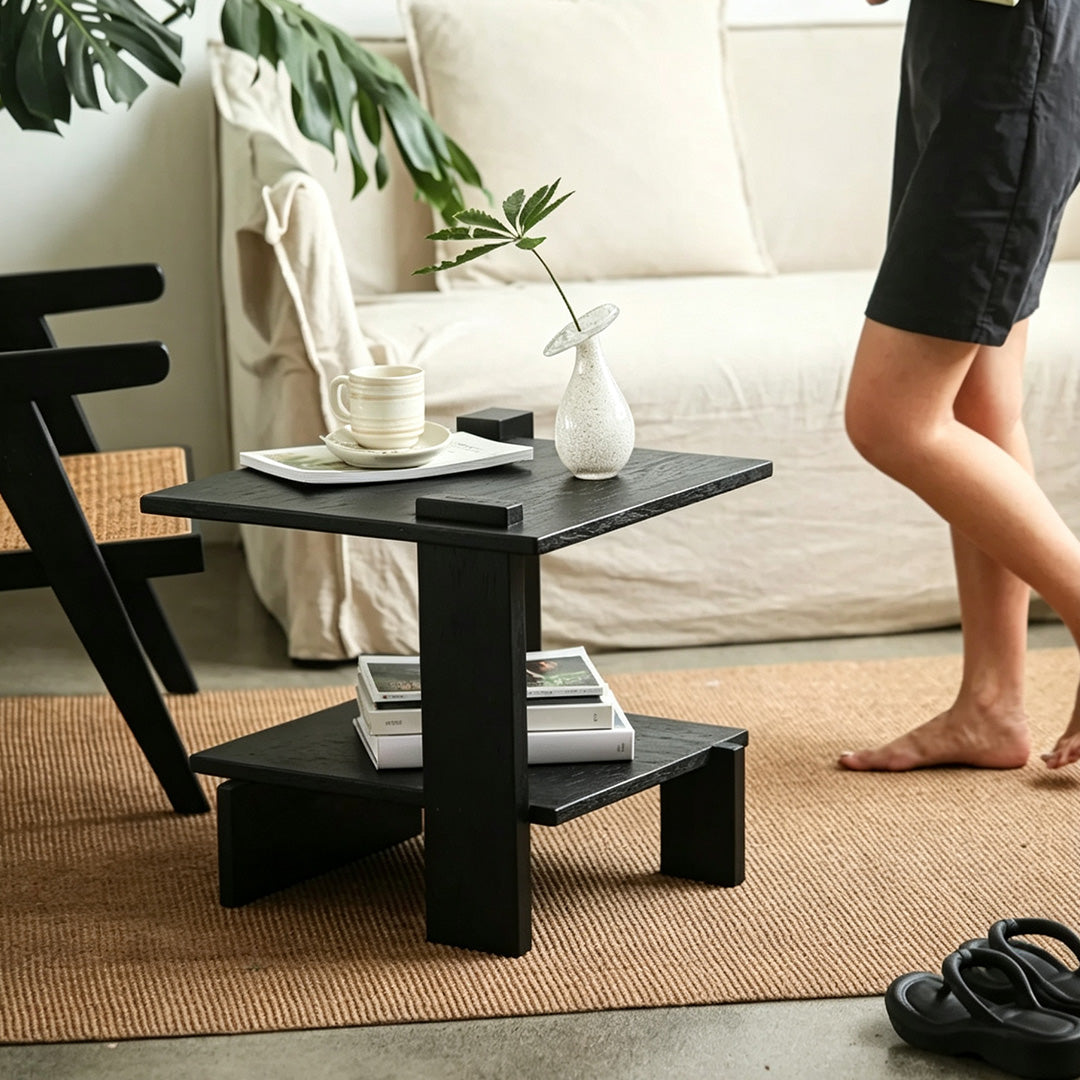 Holden Black Wood Accent Side Table