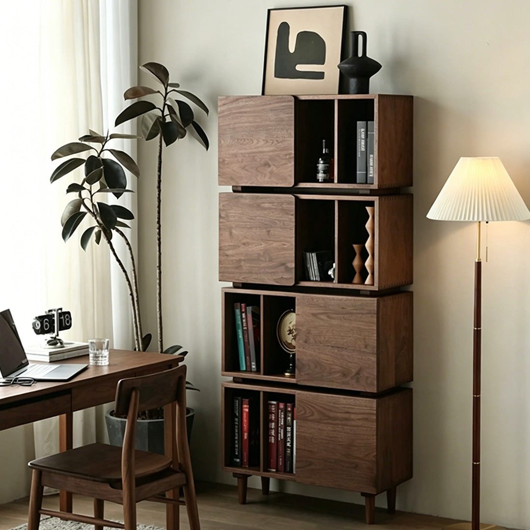 Atticus Walnut Modular Storage Cabinet