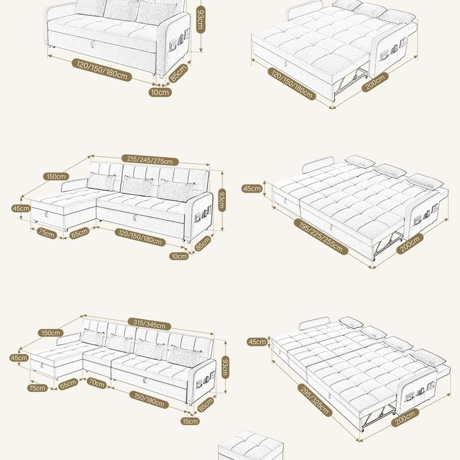 L Shape Sofa Bed With Storage
