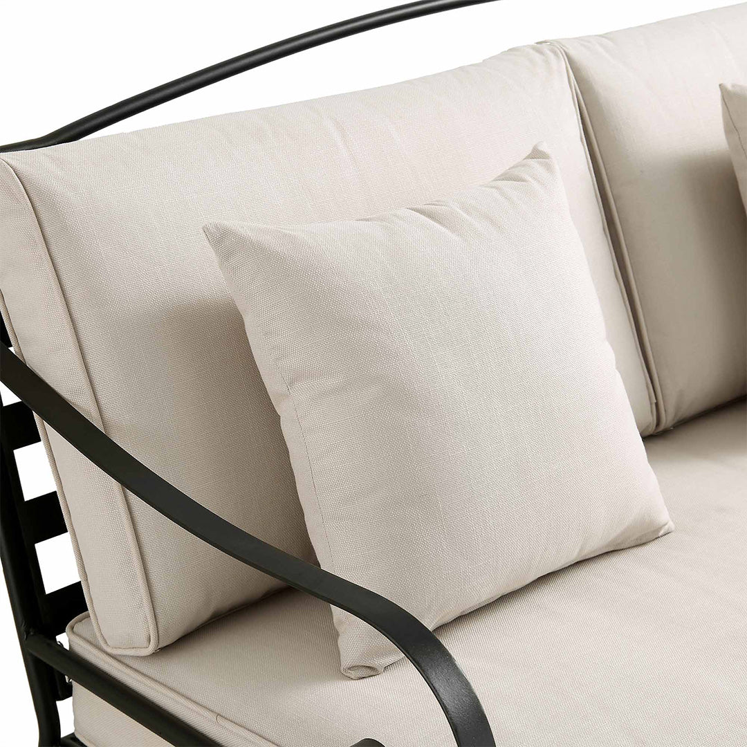 Preston Black & Beige Linen Outdoor Sofa Set