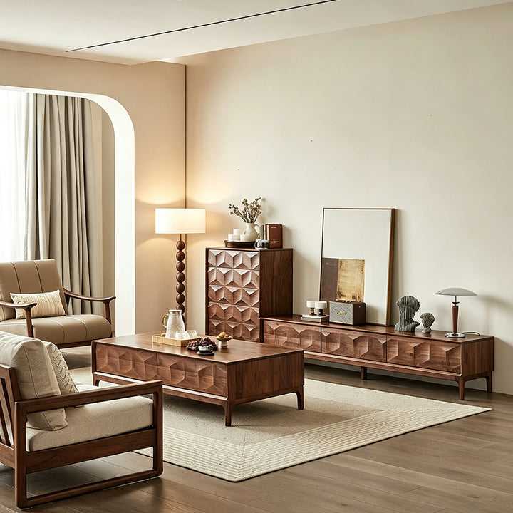 Edward Walnut Wood Low Media Console