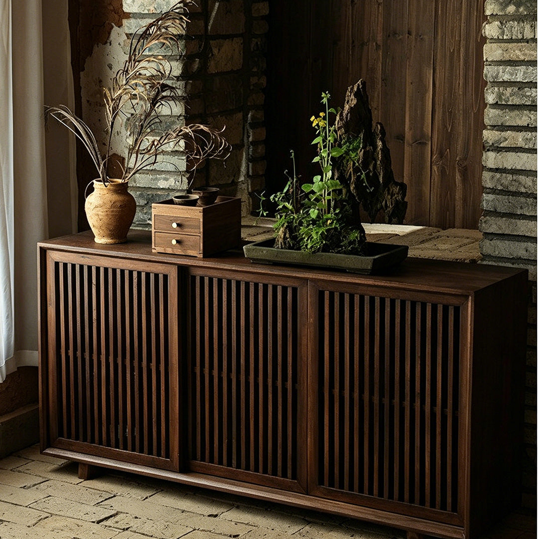 Caleb Walnut Wood Sideboard Cabinet