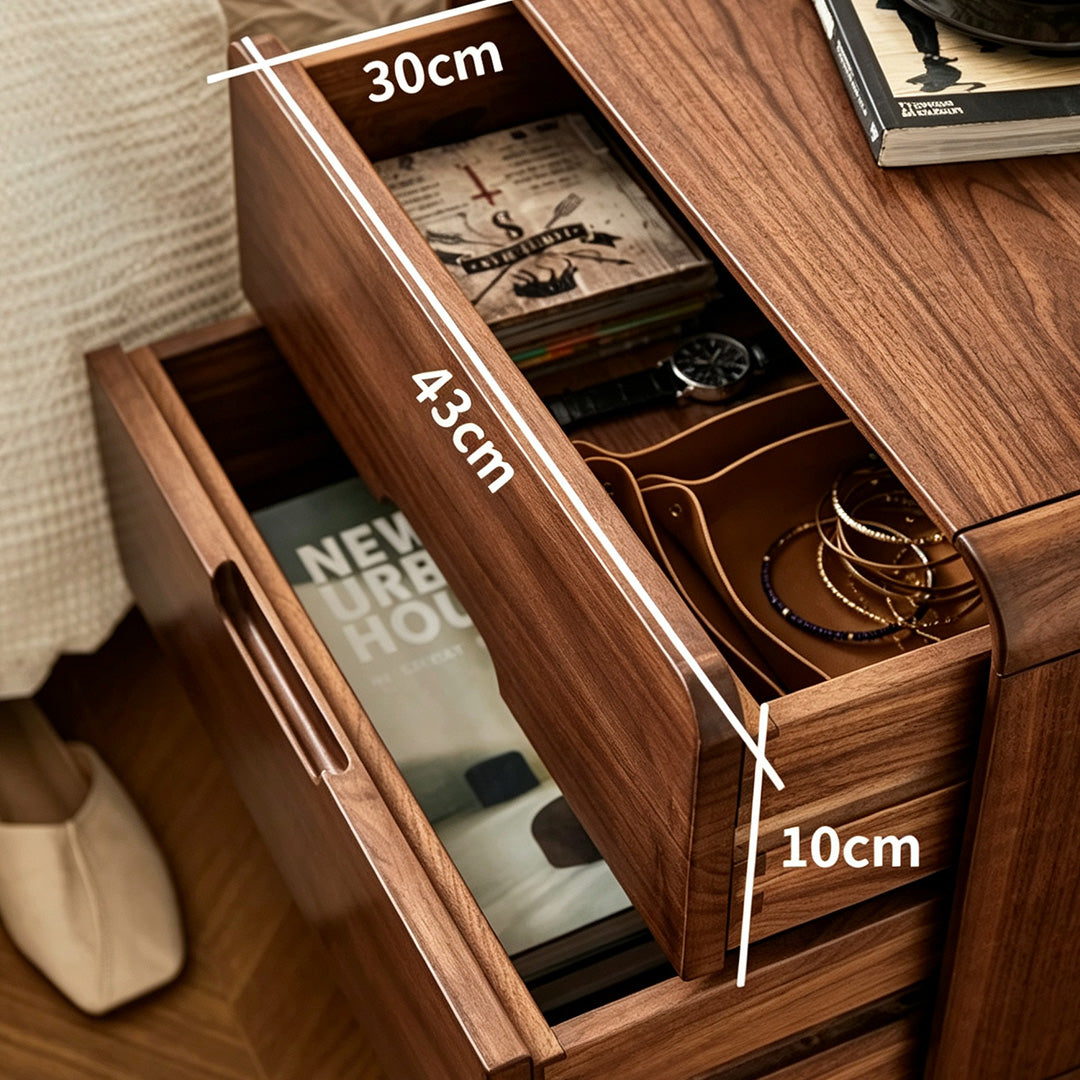 Dustin Walnut Bedside Table